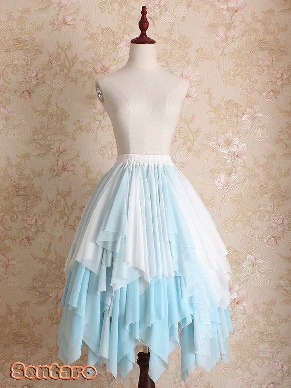 Sentaro - Lover's Prattle - Classic Elegant Lolita Skirt gradual blue