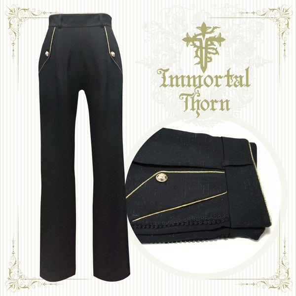 Immortal Thorn - Forever Rose - Retro Ouji Lolita Pants S Black pants