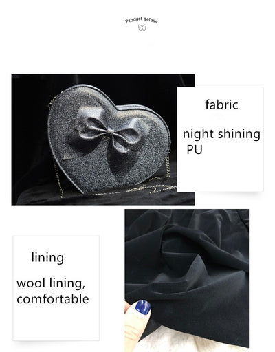 Loris~Kawaii Lolita Heart Shoulder Bag with Bow   