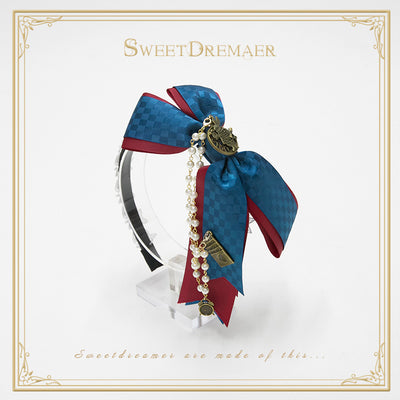 SweetDreamer~Fairytale World Lolita Pearl Chain KC navy blue and dark red  