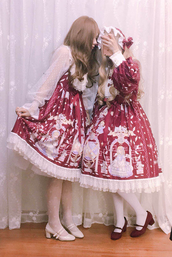 Alice Girl~Angel Book~Lace Bow Sweet Lolita Jumper Dress   