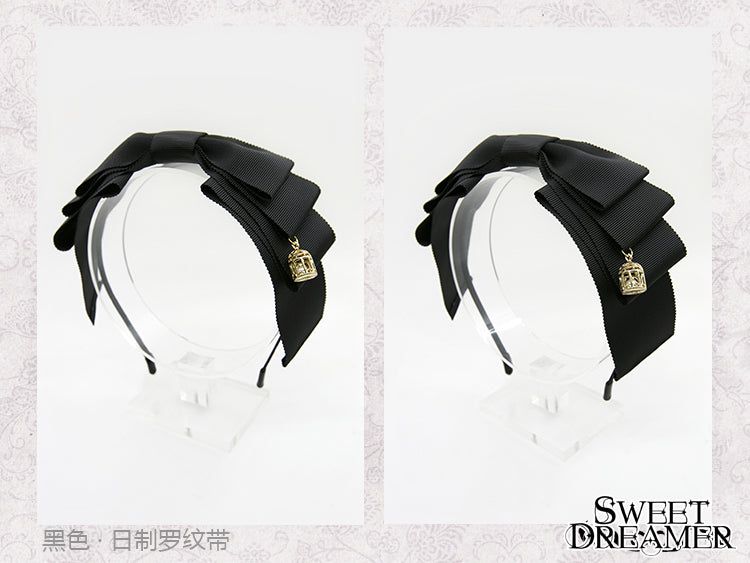 SweetDreamer~Miss Canary Sweet Lolita Bow KC black(Japanese matte ribbon)  