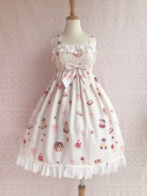 Yilia - Sweetheart Berry - Kawaii Lolita JSK Dress XS apricot