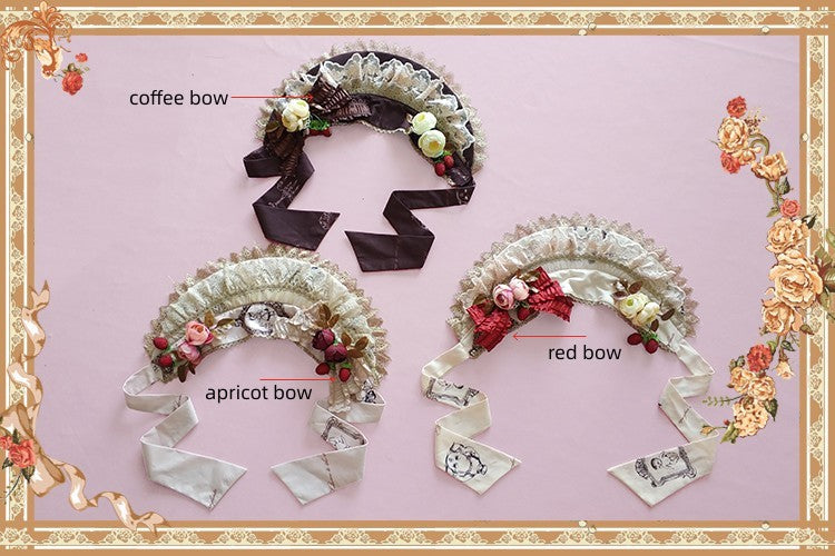 (Buyforme) Infanta~ Doll House~Flower Lace Lolita Bonnet   