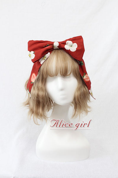 Alice Girl~Sweet Lolita Strawberry Bow Hairclip Multicolors   