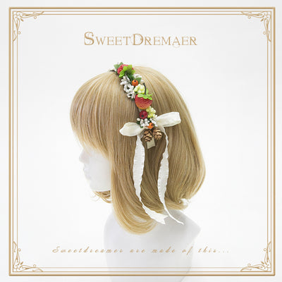 SweetDreamer~Shepherd's Vale Lolita Berry Headdress beige hair band  