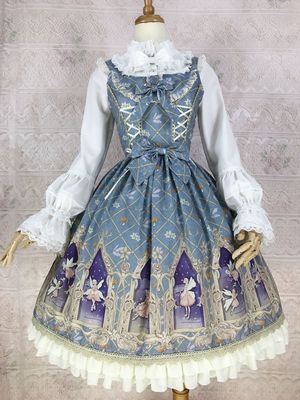 Yilia~Dream Elf ~Chiffon Lolita JSK Dress XS atrovirens 