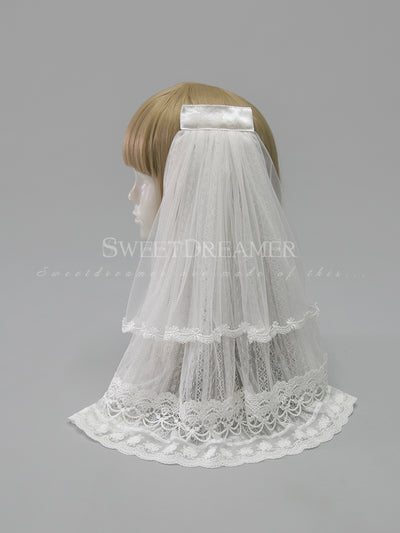 SweetDreamer~Retro Lolita Lace Veil Set detachable veil  