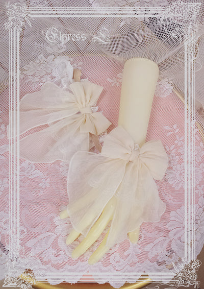 Elpress L~3D Flower Lolita Hairband Cuff Brooch Multicolors ivory cuffs (a pair) 