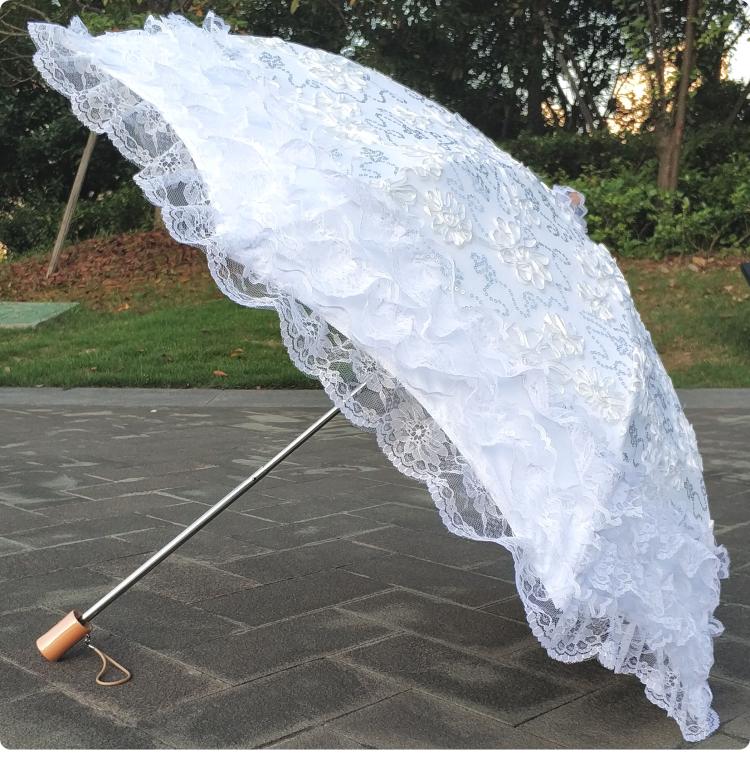 HualiBaLa - Foldable Sunscreen Sequin Princess Lolita Parasol Multicolors