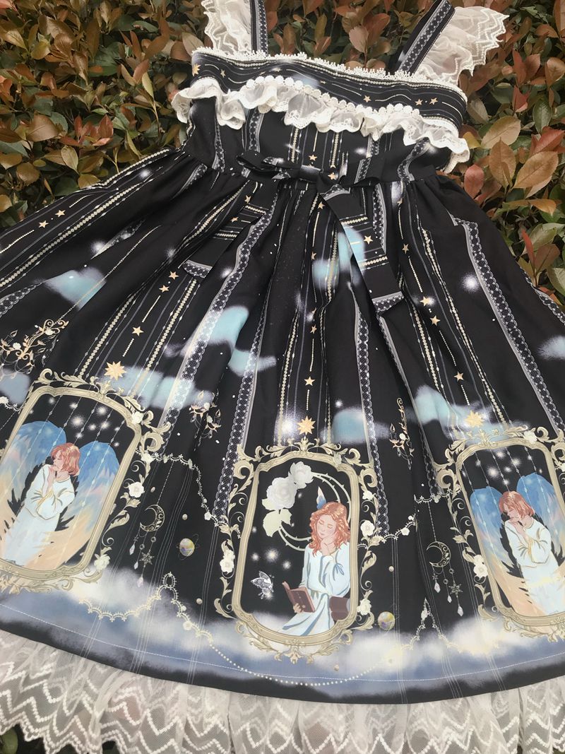Yilia~Oriel's Blessing~Angel-themed Printed Lolita JSK   