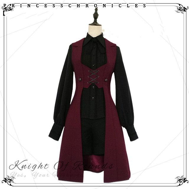 Princess Chronicles~The Night Prelude~Medieval Ouji Lolita Vest S red female vest (pre-order)