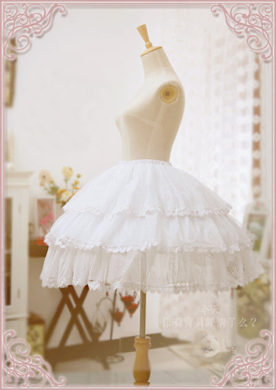 Boguta ~ Carmen~Length Adjustable A-line Lolita Petticoat free size (waist within 80cm can wear) white 