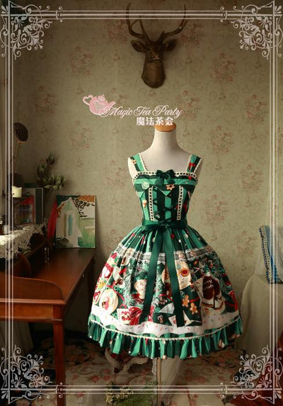 Magic Tea Party~Sweet Chirstmas JSK Cotton Dress S green 