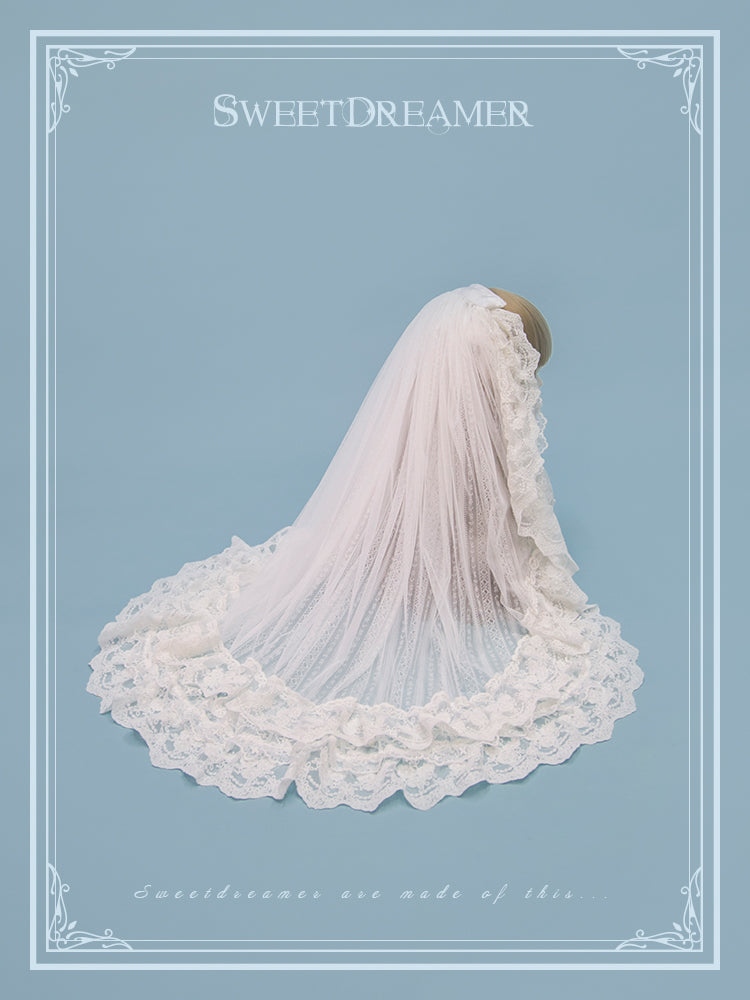 SweetDreamer~Deadwood Forest~Vintage Wedding Veil white 60cm-80cm/23.6-31.5inches 