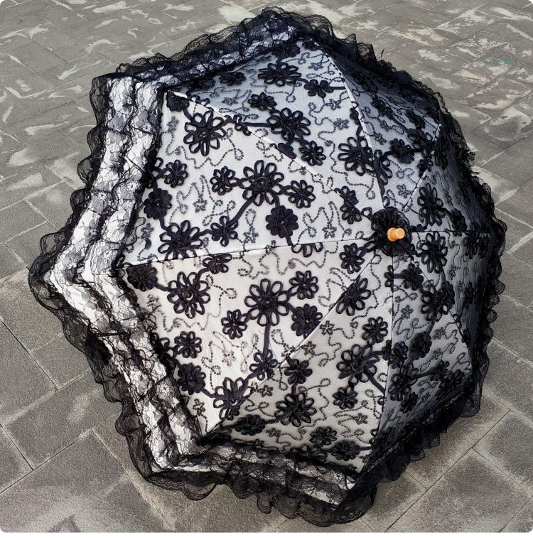 HualiBaLa - Foldable Sunscreen Sequin Princess Lolita Parasol Multicolors