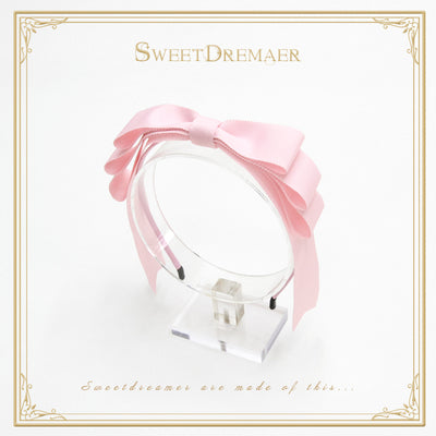 (BuyForMe) SweetDreamer~Vintage Lolita Headband Multicolors light pink● thickened matte wavy edge ribbon  