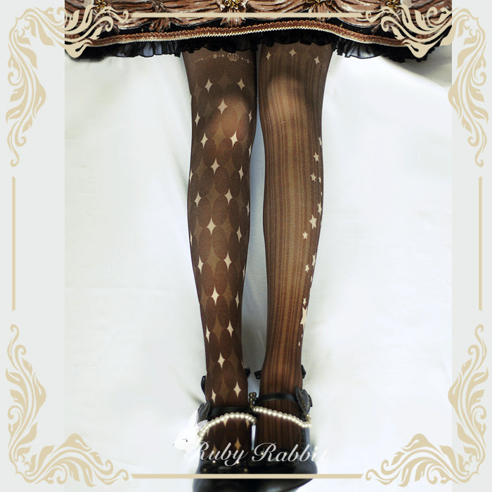 Ruby Rabbit - 80D Lolita Tights Multicolors L brown