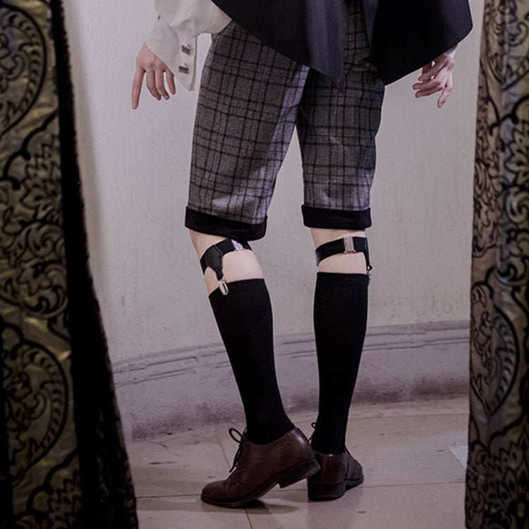 CastleToo~Ouji Lolita JK Uniform Black And White Socks   