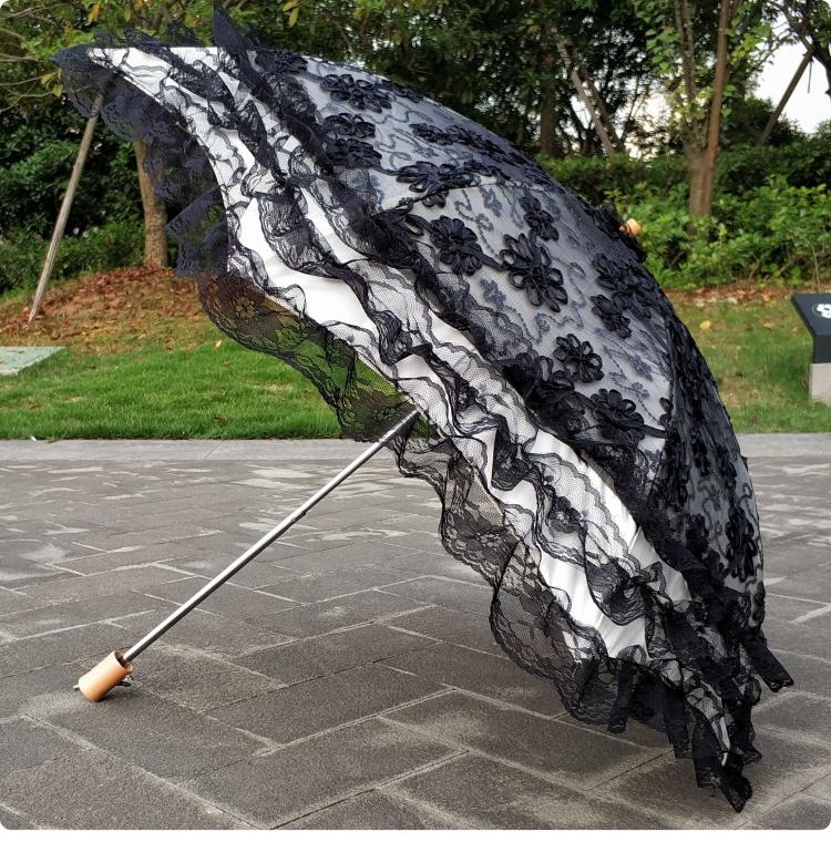 HualiBaLa - Foldable Sunscreen Sequin Princess Lolita Parasol Multicolors