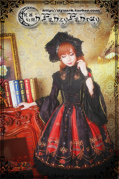 Fanzy Fantasy~Iris~Vintage Gothic Lolita Printed OP   