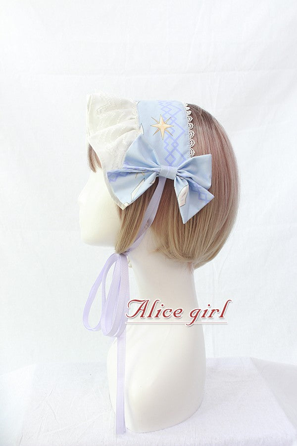 Alice Girl~Multicolors Hairband~Angel Print Lolita Bow with Lace   