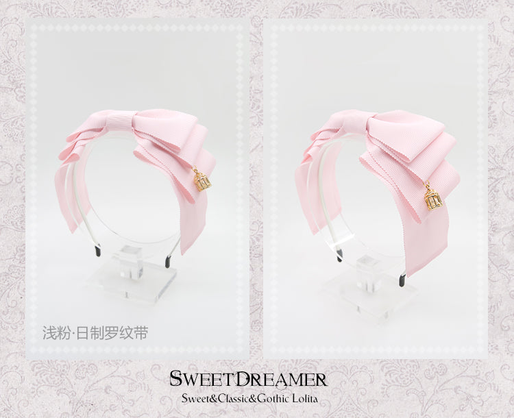SweetDreamer~Miss Canary Sweet Lolita Bow KC light pink(Japanese matte ribbon)  