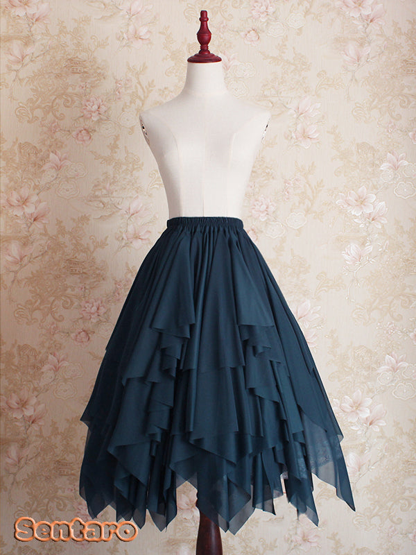 Sentaro - Lover's Prattle - Classic Elegant Lolita Skirt peacock blue