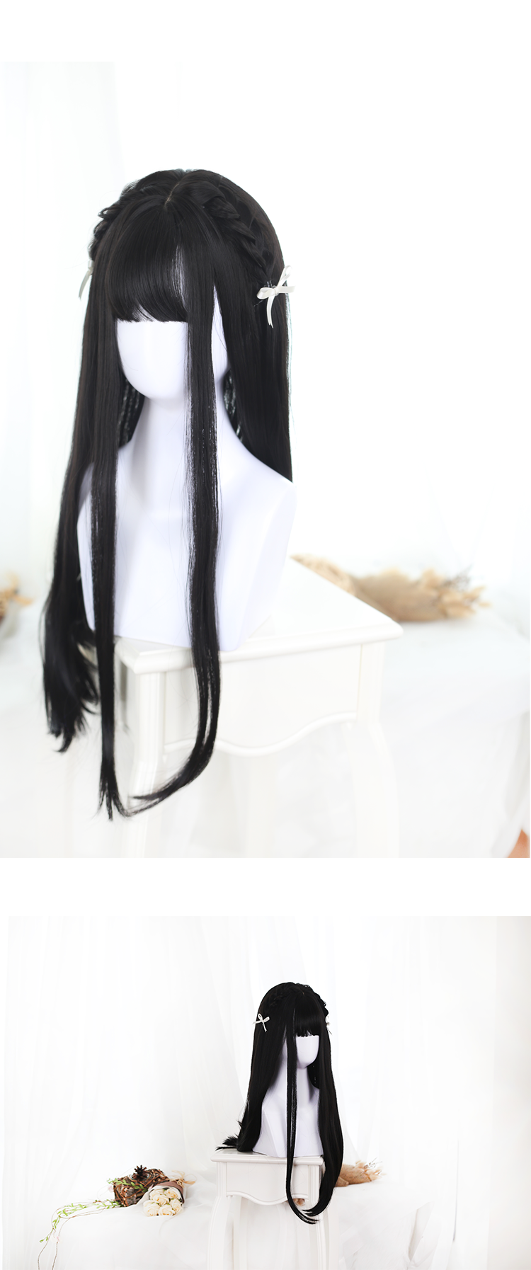 Dalao Home~Lolita JaneNye 65cm Straight Wig Black   