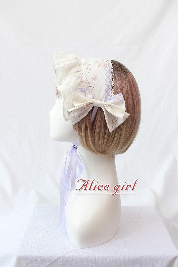 Alice Girl~Multicolors Hairband~Angel Print Lolita Bow with Lace   