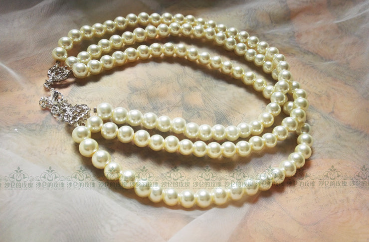 Rose of Sharon~Hepburn time~Retro Elegant Tiered Pearl Choker   