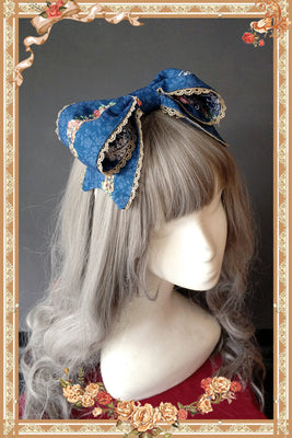 Infanta~Sweet Lolita Lace Shawl Lolita Brooch and KC free size dark blue KC 