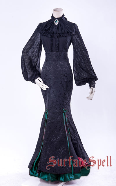 Surface Spell~Gothic Lolita Mermaid Long Skirt S dark green 
