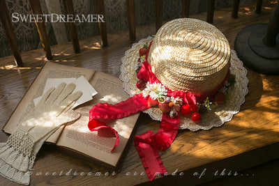 SweetDreamer~Shepherd's Vale Lolita Berry Headdress red hat  