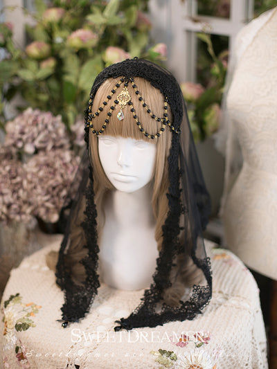 SweetDreamer~Lolita Lace Veil Set Headband   