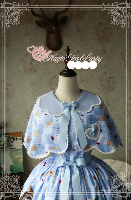 Magic Tea Party~Mr. and Mrs. Squirrels~Sweet Petal Lolita Cape Free size light blue 