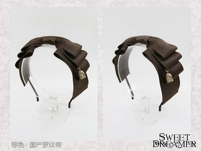 SweetDreamer~Miss Canary Sweet Lolita Bow KC brown(Chinese matte ribbon)  