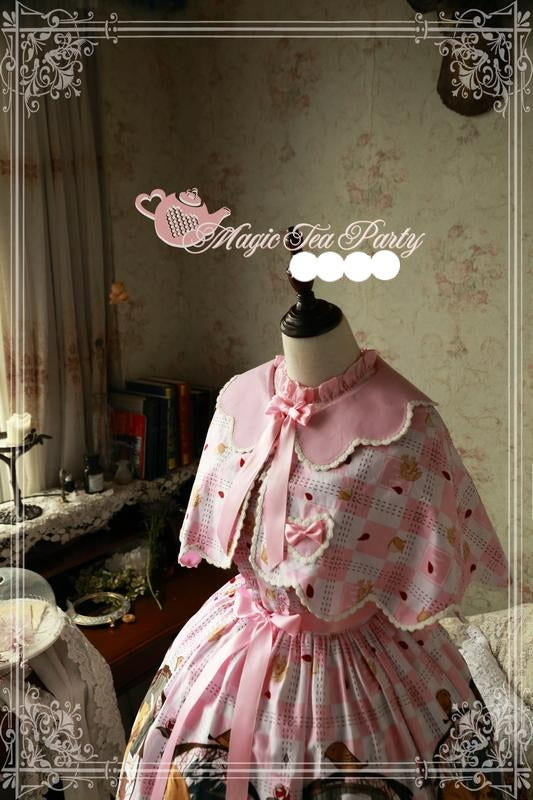 Magic Tea Party~Mr. and Mrs. Squirrels~Sweet Petal Lolita Cape Free size light pink 