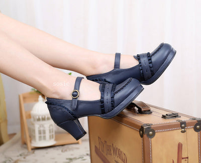 (BuyForMe) Sosic~ Sweet High-heeled Plain Color Lolita Shoes   