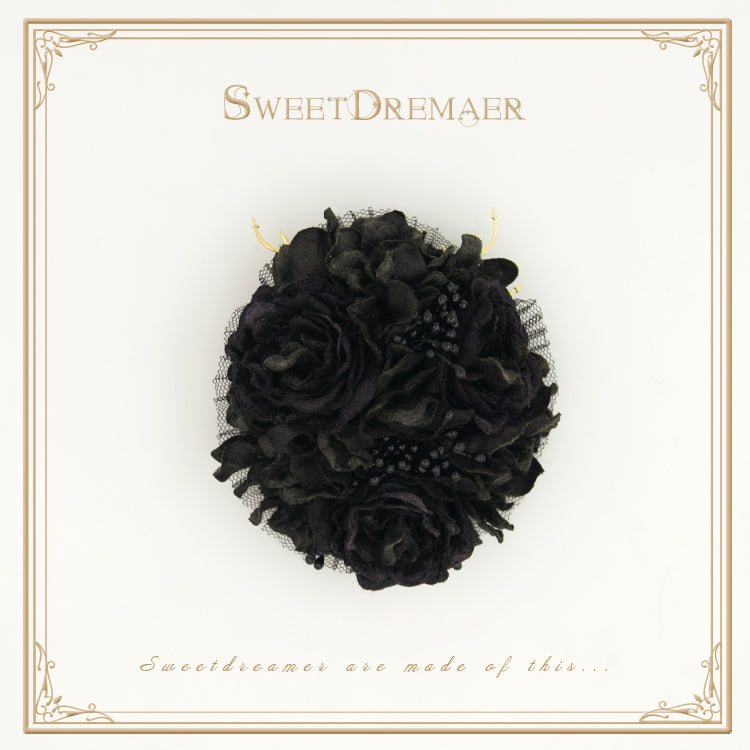 SweetDreamer~Deadwood Forest~Dark Lolita Garland black antler hairpin and brooch clip  