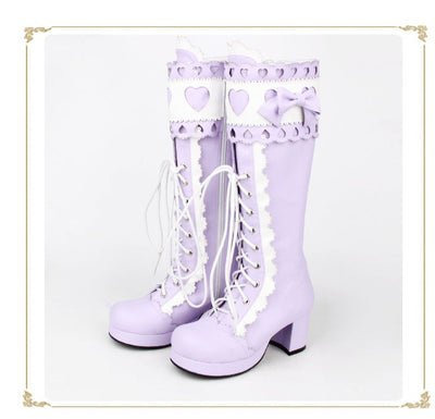 Angelic Imprint ~ Sweet Multicolor Thick Heel Lolita Boots   