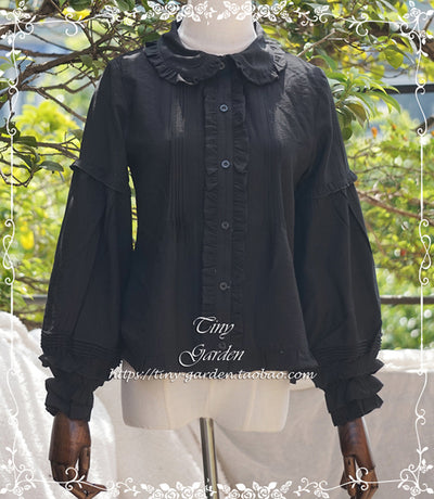 Tiny Garden~Ballade~Elegant Lolita Winter Doll Collar Shirt black M 