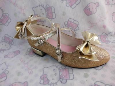 Antaina~Thin Heel Princess Lolita Shoes Plus Size 45-48 gold low heel 48 