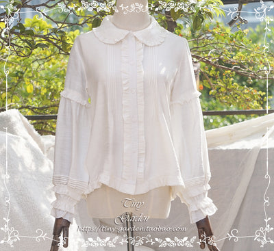 Tiny Garden~Ballade~Elegant Lolita Winter Doll Collar Shirt white M 