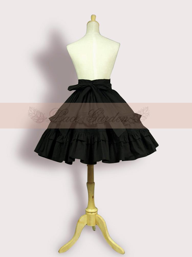 Lace Garden~Classic Lolita Black SK Puffy Skirt