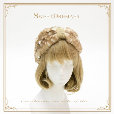 SweetDreamer~Shepherd's Vale~Kawaii Christmas Lolita Headdress fawn hairband with elastic  