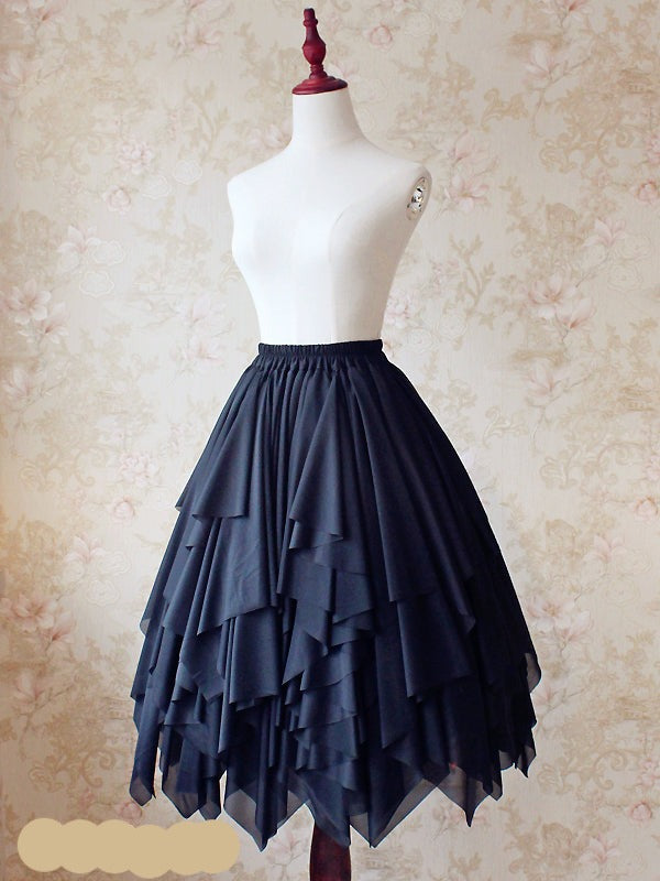 Sentaro - Lover's Prattle - Classic Elegant Lolita Skirt black