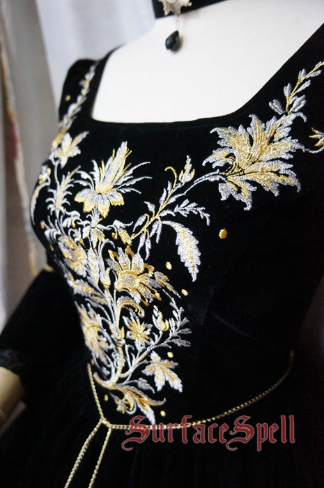 Surface Spell - Bourbon Dynasty - Gothic Lolita Embroidery JSK S black