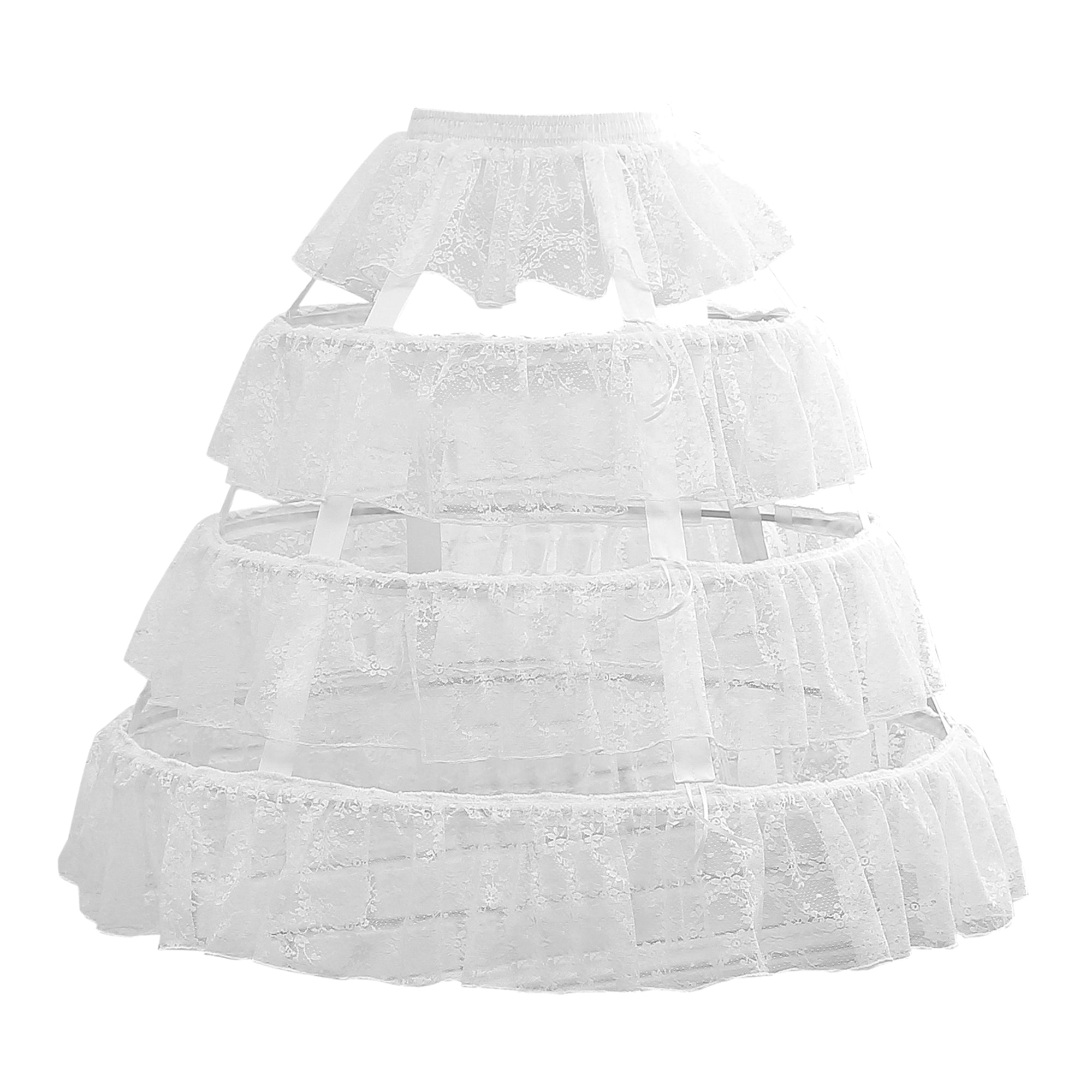 Manyiluo - Adjustable Hollowed-out Cool Lolita Petticoat One Size