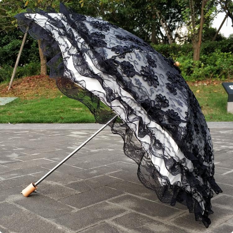 HualiBaLa - Foldable Sunscreen Sequin Princess Lolita Parasol Multicolors black